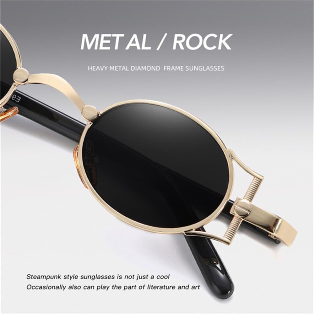 Small Round Steam Punk Sunglasses Men Vintage Alloy Frame Circle Glasses for Women Street Eyeglasses UV400