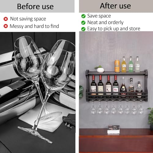 Casier de rangement à vin suspendu pour libérer de l'espace sur table - 5