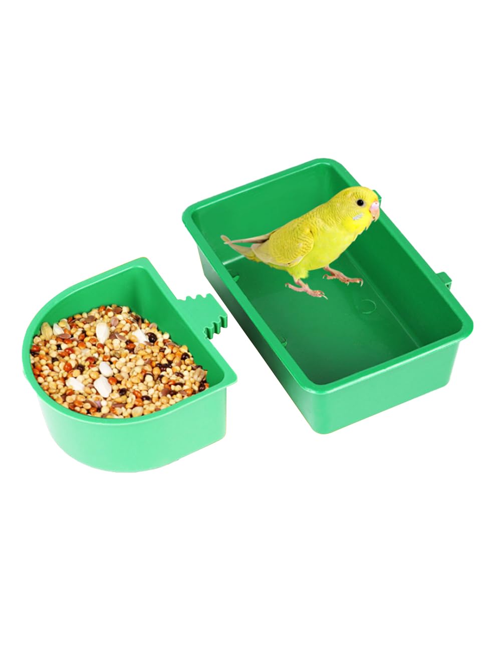 2 Pieces Bird Feeding & Watering Supplies,Bird Bath for Cage,Bird Water Feeder,Parakeet Bath,Bird Feeder for Cage,Bird Cage Feeder,Bird Shower,Bird Food Bowl (Green)