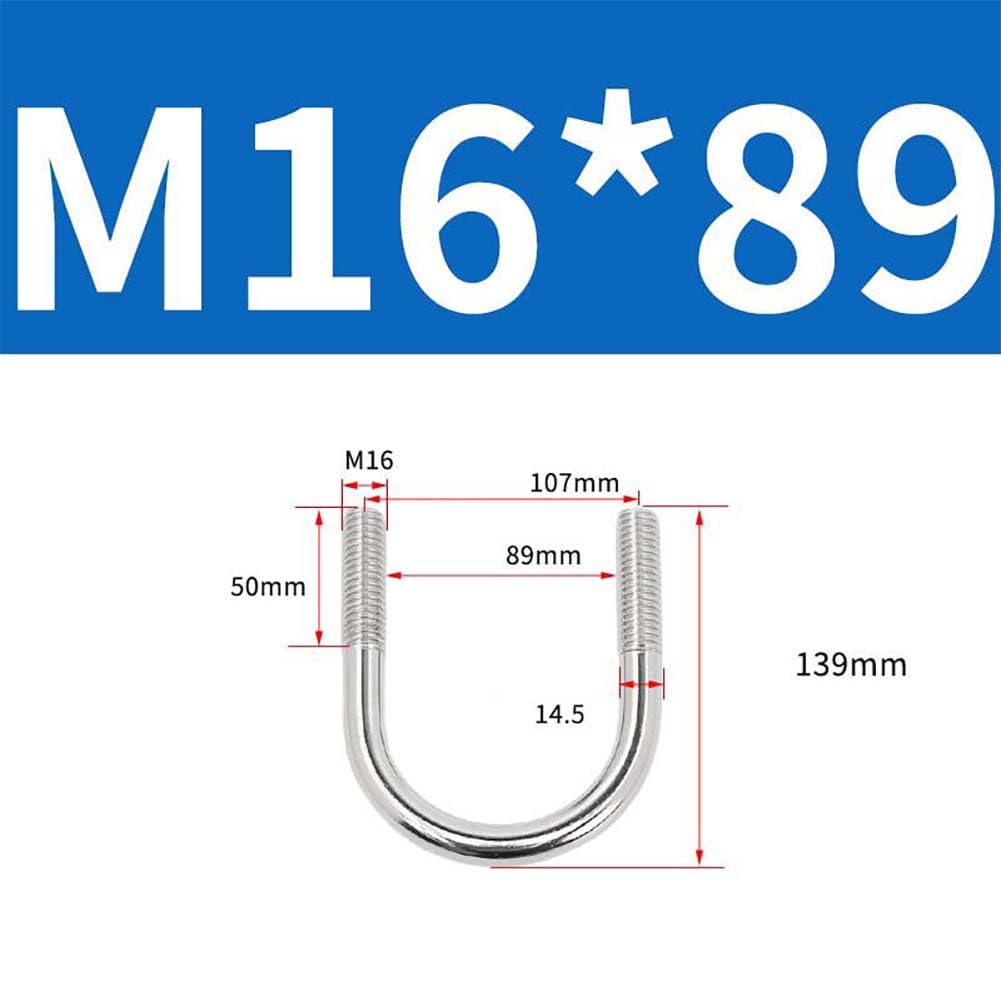 Viti a staffa M16 x 89, bullone a U, perno quadrato, staffa filettata