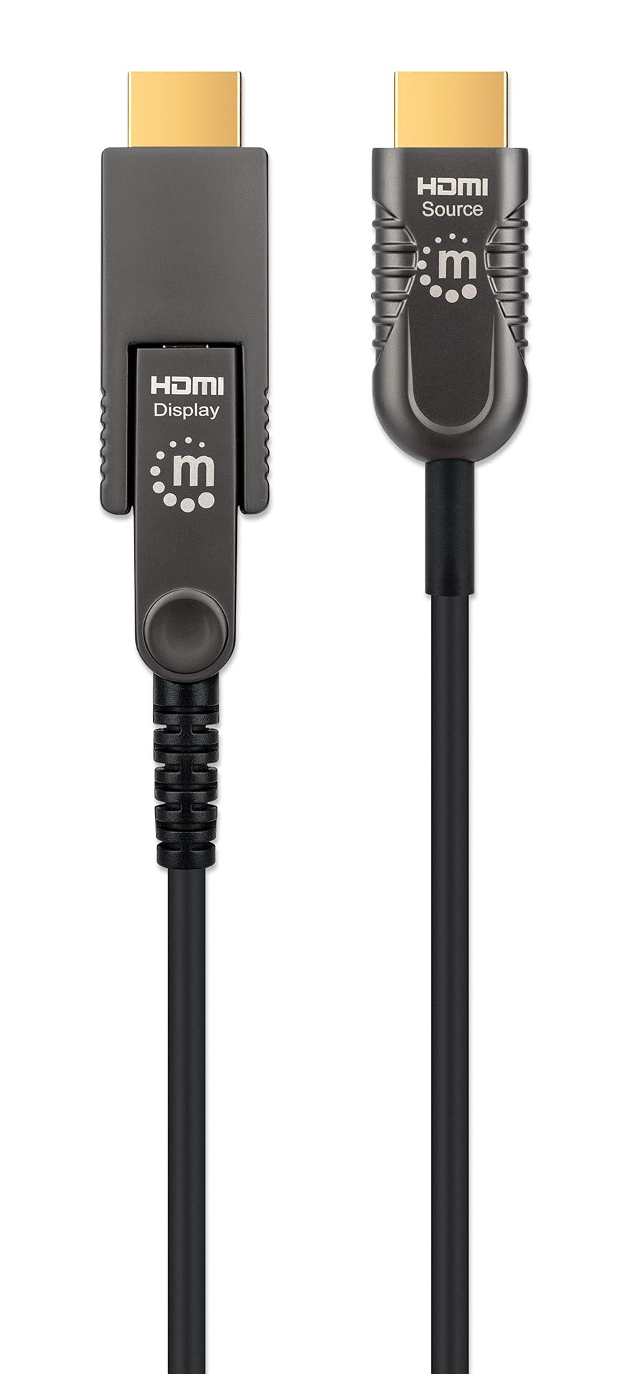 Manhattan Aktives Optisches High Speed HdmI-Glasfaserkabel Mit Abnehmbarem Stecker 4k@60hz Uhd, HdmI-Stecker Auf MicrO-HdmI-Stecker (typ D) Und Abneh