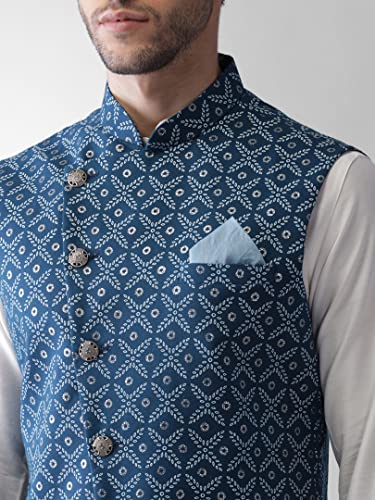 Image of KISAH Men's Jacket - Printed Cotton - Indian Wedding Outfit for Men - Ideal for Weddings and Festivals