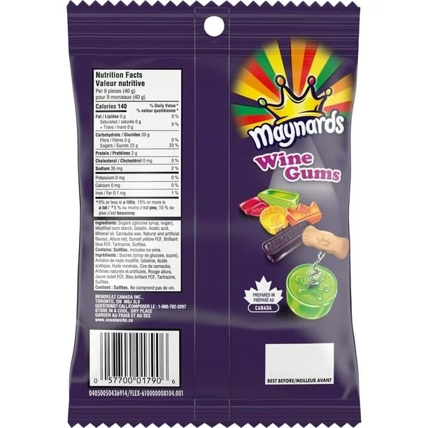 Miniatura 2 de Maynards Gomitas de vino, caramelo de goma, 6.00oz (paquete de 12) Importado de Canadá