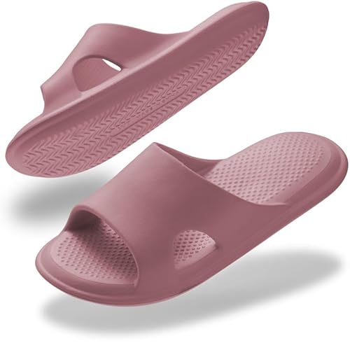Misolin Zapatillas Mujer Hombre Chanclas Verano Super Suaves Sandalias Antideslizante Pantuflas Secado Baño Piscina Playa Comodas Unisex,Sonrojarse W12(42-43 EU)