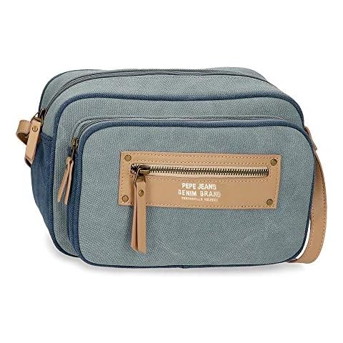 Pepe Jeans Tana Bandolera Azul de Algodón, Poliéster y PU con múltiples bolsillos Cover