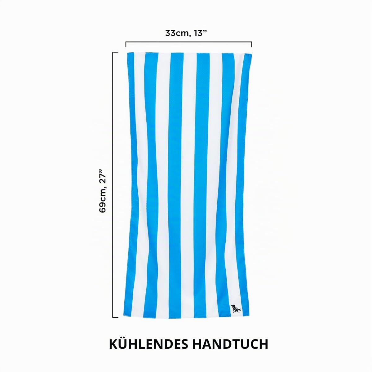 Dock & Bay QuickCool Kühlhandtuch - Für Workouts & Sport - Kühlt auf 15°C - Inklusive Tasche - 25 x 12/ 63x29cm - Goa Grey