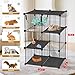VISCOO Cat Cage, 3-Tier DIY Catio Cat Enclosures, Cat Playpen Indoor & Outdoor with Hammock, Detachable Metal Wire Kennel Cats Crate, 2x1x3 Exercise Place for 1-2 Cats/Kitten