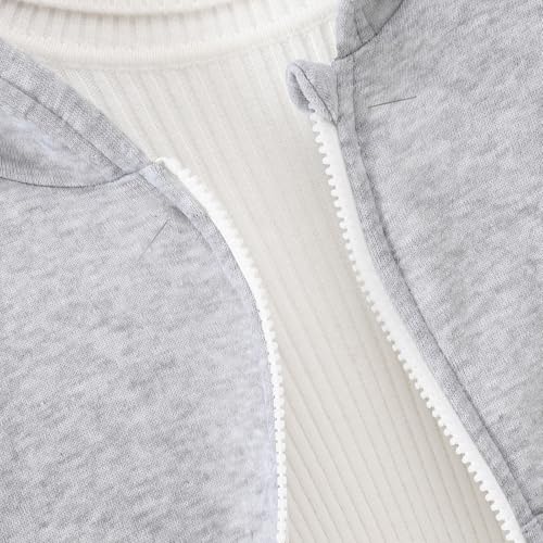 Kids Unisex Zip Up Hooded Sweatshirt Boys Girls Solid Classic Soft Hoodies Lightweight Outwear Jacket with Pockets4