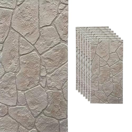 Panneaux muraux 3D imitation pierre Vibeo pour rénover un mur de salon abîmé