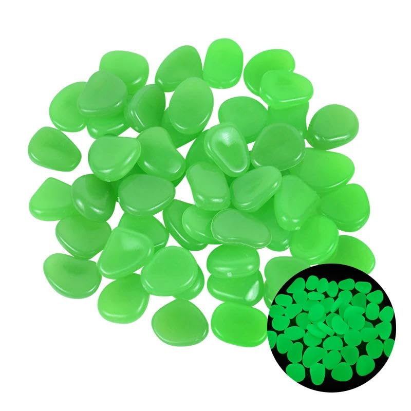 Guijarros que brillan en la oscuridad, Guijarros y piedras brillantes for jardín que brillan en la oscuridad(Green1,25pcs)