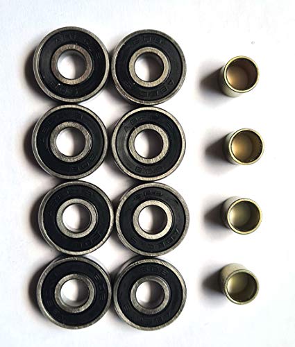 2RS 8 ABEC 9 608 - Rodamientos para 4 ruedas, color negro