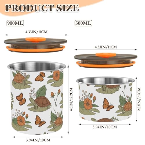 Envase hermético para café de acero inoxidable DOMIKING 900 ml miniatura 2