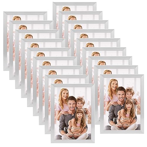 Hoikwo 18 Stück Bilderrahmen 13x18 cm, Silber Fotorahmen Collage Set für...