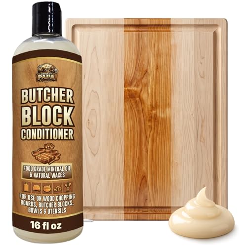 Butcher Block Conditioner 16 fl oz - Food Grade Mineral Oil and Beeswax Wood Cutting Board Conditioner for Butcher Blocks, Bowls & Utensils - Food Safe Natural Formula - Made in the USA