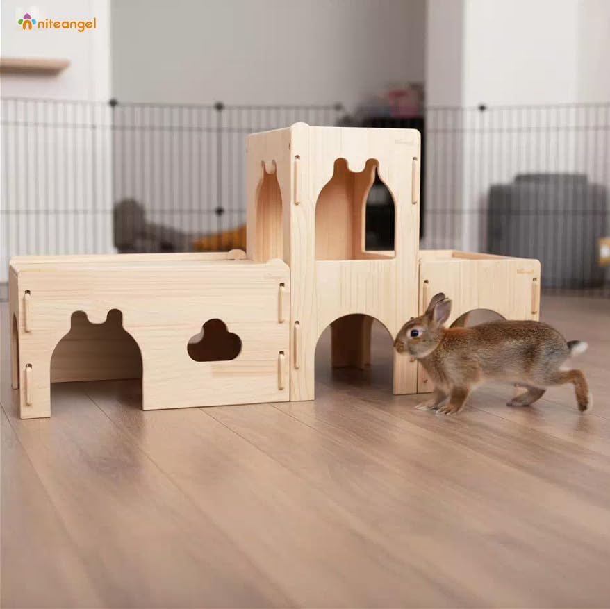 Amazon.com : Niteangel Wooden Rabbit Castle and Hideout - Spacious