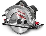 Sierra circular profesional Crown CT15188-190 Sierra Circular, 1500 W, Gris y Negro