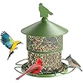 Outdoors Hanging Metal Bird Feeder: Digipettor 4 lbs Large Capacity Mesh Squirrel-Proof Wild Bird Seed Feeder for Garden Yard Outdoors Decoration, Green
