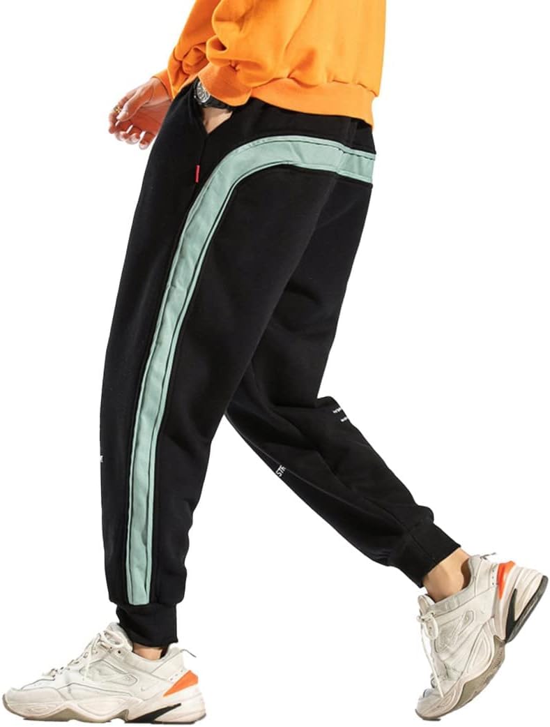 Pantalon de jogging homme hip hop sarouel ample noir XXL avec bande latérale