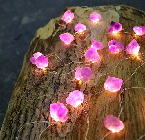 Genuine Amethyst String Lights, Natural Healing Crystal Decorative Lights 30 Raw Stones10Ft Remote Control Battery Operated For Reiki Ornaments Valentine’s Day Bedroom Bathroom Decoration #TOP6