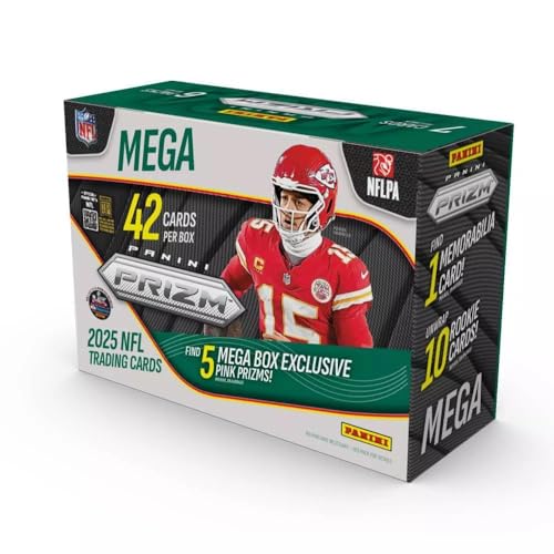 Panini NFL Football Prizm Mega Box 2025, carte à collectionner rare sport US pour collectionneur