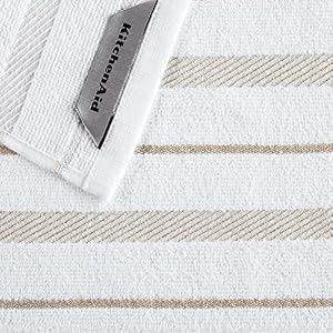 KitchenAid Albany Dishcloth 8 Pack Set, Cotton Blend, Milkshake/White, 12"x12" KitchenAid Albany Dishcloth 8 Pack Set Cotton Blend MilkshakeWhite 12×12
