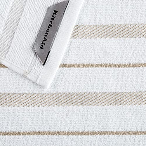 KitchenAid Albany Dishcloth 8 Pack Set, Milkshake/White, 12"x12" by KitchenAid - Image 4