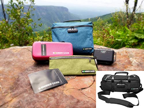 BOMBER CASE - Smell Proof Duffle Bag, Locking Sealed Zipper, Padded Interior, Internal Pockets, Adjustable Cinch Straps, Odor Proof Carbon Lined Filter, Combination Lock, Pink3