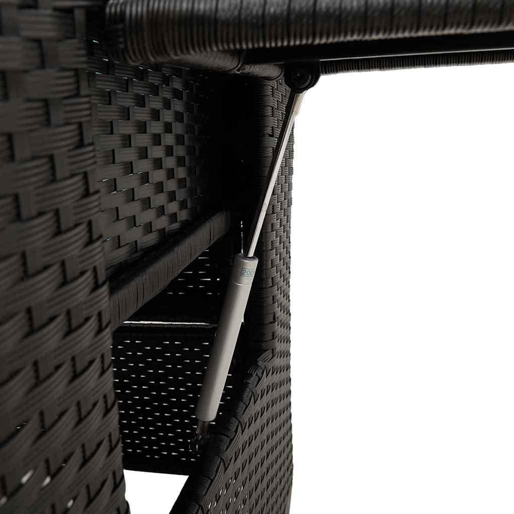 vidaXL Silla de jardín reclinable con Mesa Auxiliar ratán Negro, Silla reclinable para Patio, sillón reclinable para Muebles de Patio, sillón reclinable para jardín