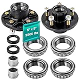 JADODE Trailer Hub 5 Lug for 3500lbs, 5x5 Trailer Hub Kit fits 1-1/16'' Axle，Heavy Duty 5 Bolt Trailer Wheel Hub Trailer Idler Hub