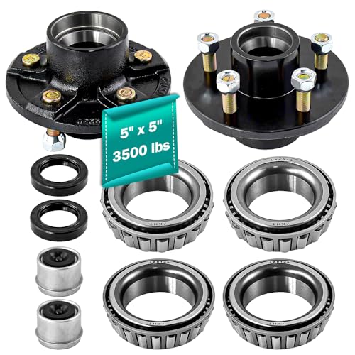 JADODE Trailer Hub 5 Lug for 3500lbs, 5x5 Trailer Hub Kit fits 1-1/16'' Axle，Heavy Duty 5 Bolt Trailer Wheel Hub Trailer Idler Hub by JADODE - Used condition - US$41.44