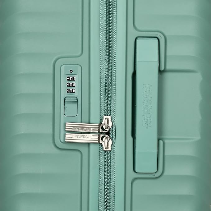 Image of American Tourister Set (55+68+79 CM) Check-in Trolley Bag with Combination Non TSA Lock & 8 Wheels Hard-Sided PC Medium Suitcase /Trolley Bag with Double Spinner Wheels /Luggage for Men & Women (Green)