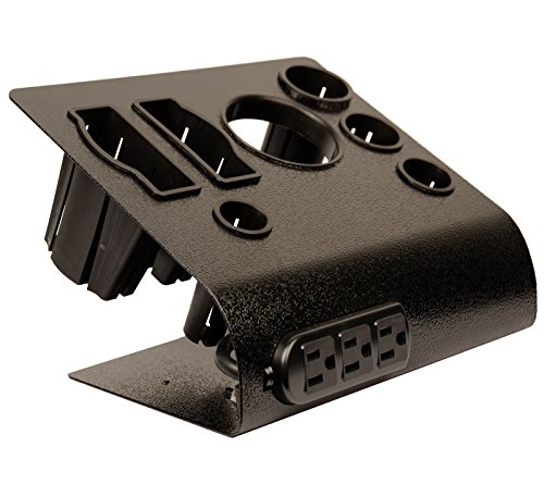LCL Beauty Extra Large Tabletop Black Steel Appliance & Instrument Holder/w Power Outlet