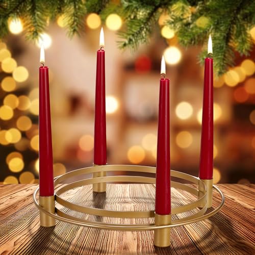 BRUBAKER Adventskranz aus Metall im Ring Design Gold - 30 cm...