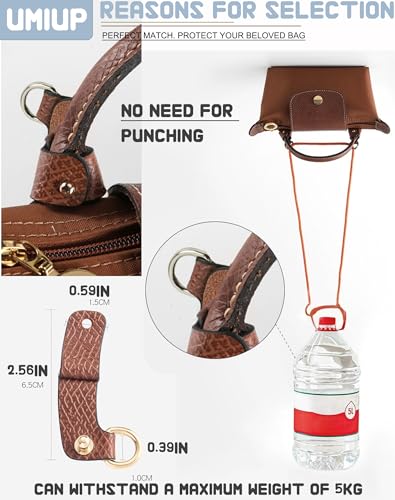 Image of Crossbody Strap for Longchamp Mini Bag, Leather Handbag Shoulder Strap Kit Adjustable for Mini Longcamp Tote Bag