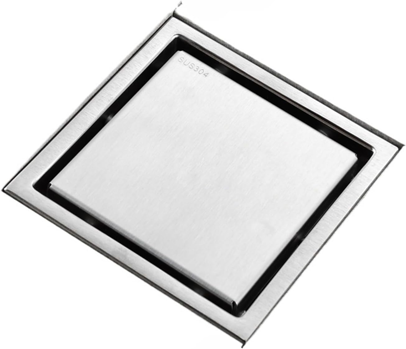 Square Shower Drain Tile Insert Anti Odor Stainless Steel Floor Drain Kit with Removable Grate Cover Hair Strainer Black Gold(Black 04,110mm)