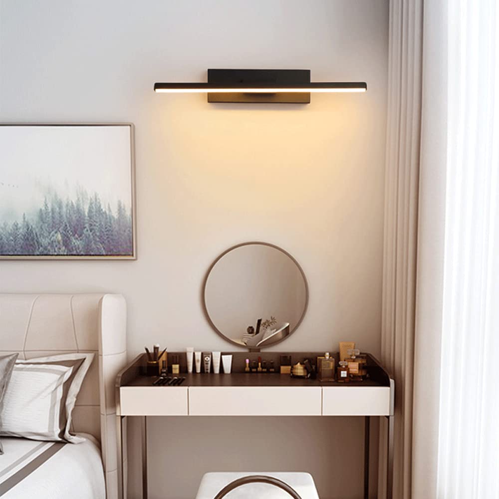 Przewodowa lampa ścienna LED, 7 W, wewnętrzna listwa LED, czarna, z obrotowym o 330° ramieniem do salonu, korytarza, klatki schodowej, podjazdu