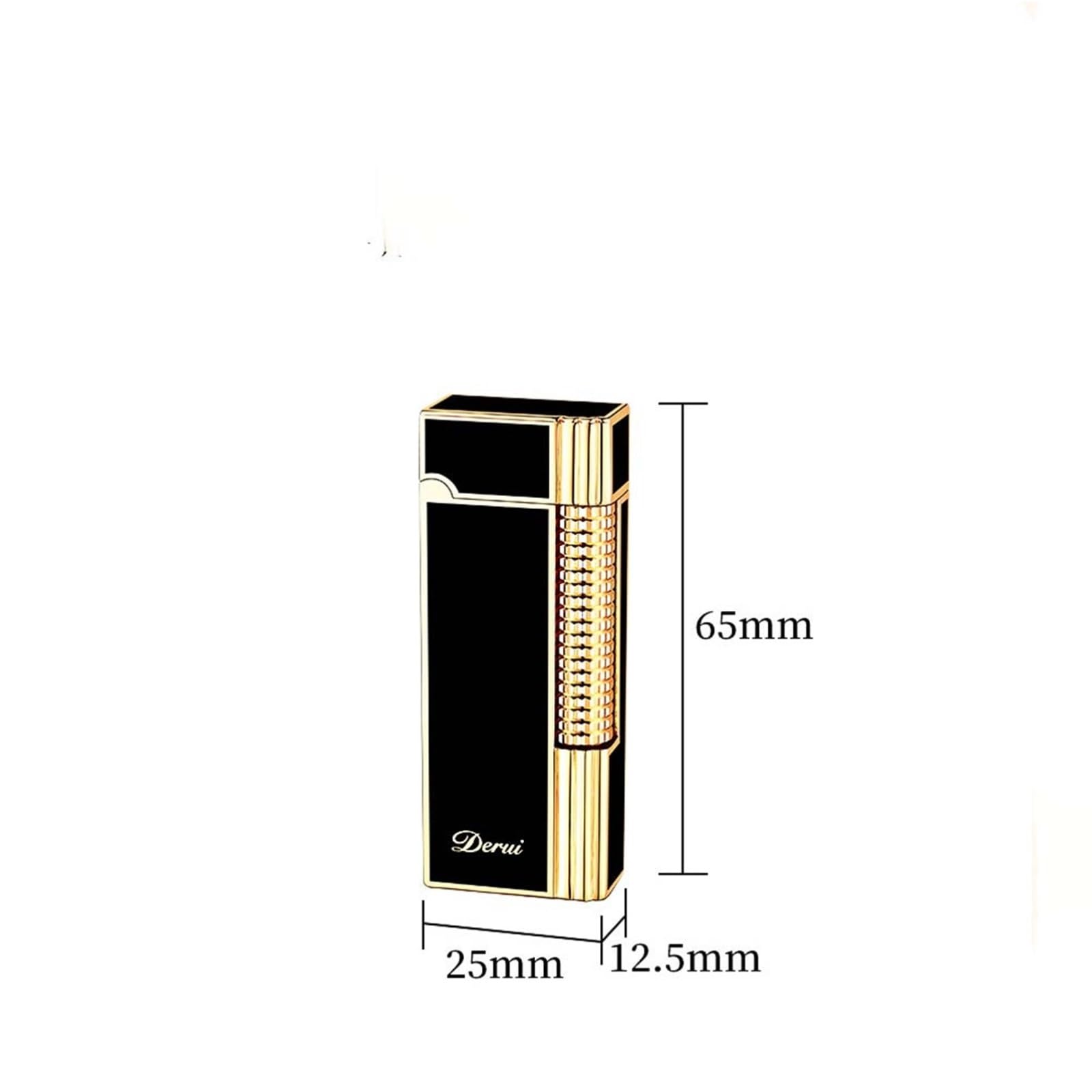 Mechero de butano, cuerpo de metal recargable, tamaño de llama ajustable, encendido deslizante lateral, ideal para velas, hogueras, regalos, elegante llama abierta, 4.9 pulgadas de longitud