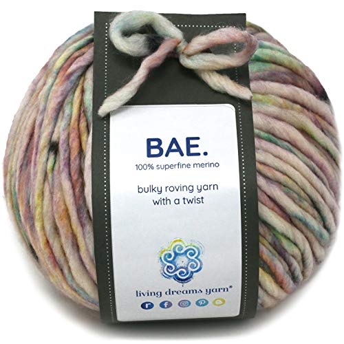 BAE by Living Dreams Yarn. Cuddly, Strong & Super Soft for Next to Skin Winter Knits. 100% Extrafine Merino Bulky Roving Yarn, Baby Carriage