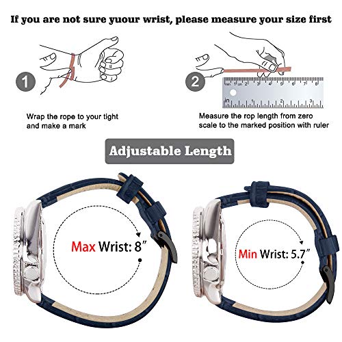 Image of Ritche Christmas Gift Quick Release Leather Watch Bands Genuine Leather Watch Strap for Samsung Galaxy Watch 6 Band Classic 43mm 47mm 40mm 44mm 18mm, 20mm or 22mm for Men and Women, White Elephant Gifts, Stocking Stuffers for Men