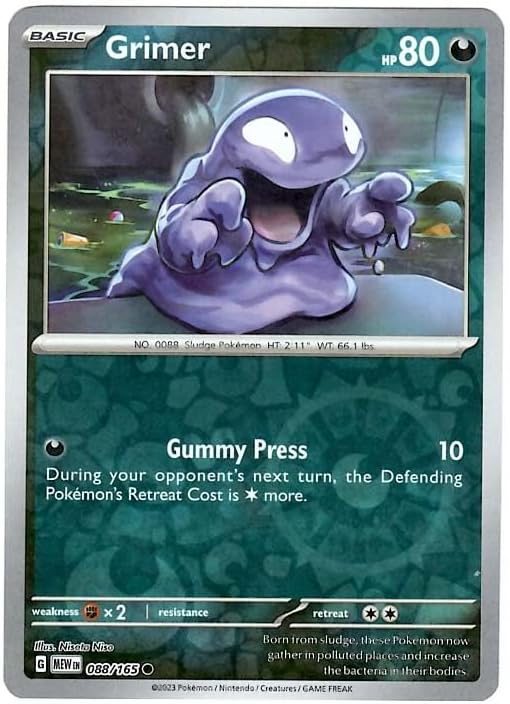 Pokemon - Grimer 088/165 - Pokemon 151 - Reverse Foil - Single Card