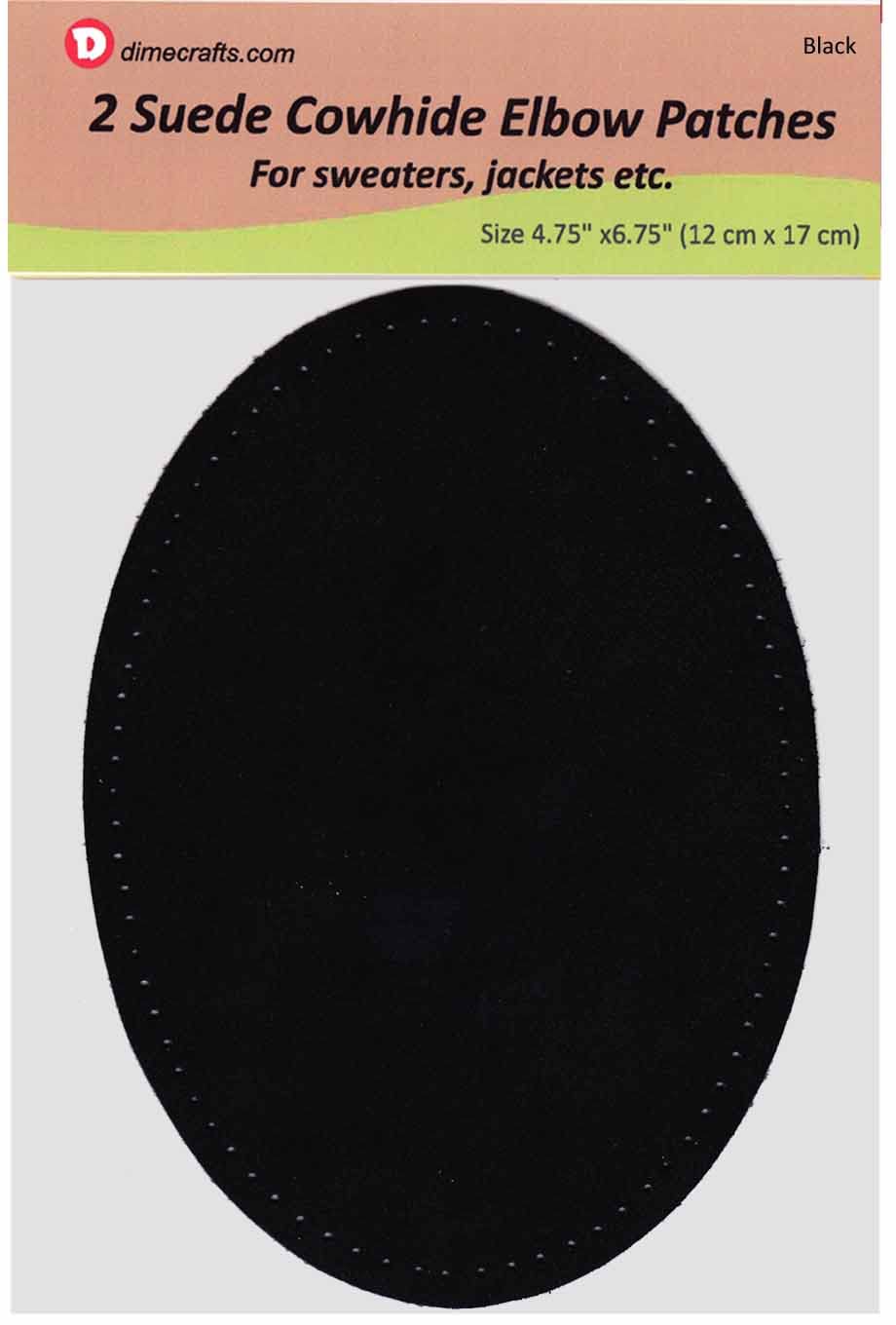 Dos Grandes coser Natural ante codo parches 4,75 en X 6,5 en – negro