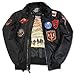 Top Gun Official B 15 Mens Flight Bomber Jacket with Patches