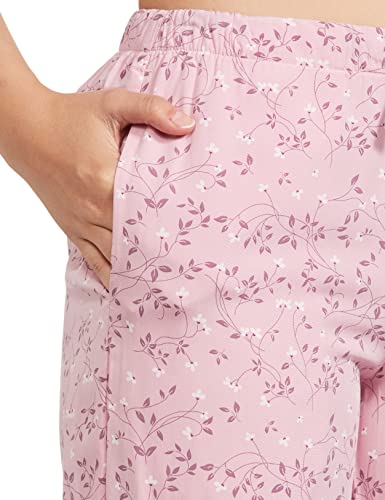 Image of Van Heusen Women's Printed Lounge Pants | Drawstrings & Side Pockets | Ultra Soft Fabric | Relaxed Fit | At home pyjamas | Everyday Comfort | Printed | Style 55306 | Available in Pack of 1 & 2
