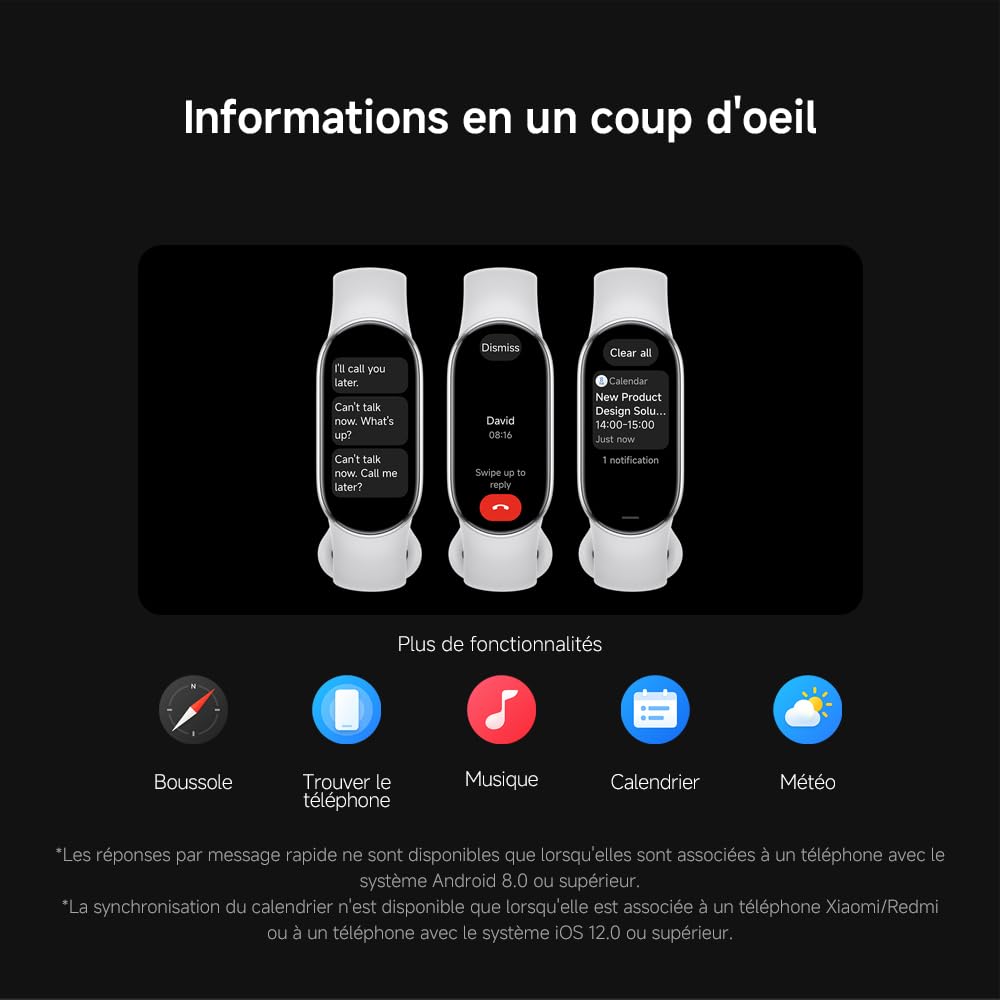 XIAOMI Smart Band 10, Bracelet Connecté, Autonomie 21 Jours, Blanc | Charge rapide, suivi sommeil et santé, 150+ sports, iOS et Android, 5 ATM, garantie 2 ans, cadres multimatériaux