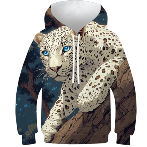 Bébé garçon manteau sweat à capuche léopard manches longues anti-froid