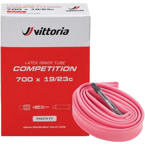 Vittoria Competition Latex Inner Tube – Presta 48 mm Removable Core – Lightweight, Supple & Fast Rolling Bicycle Tube for Road, All-Road & MTB – 700×19/23, 700×25/28, 700×30/38