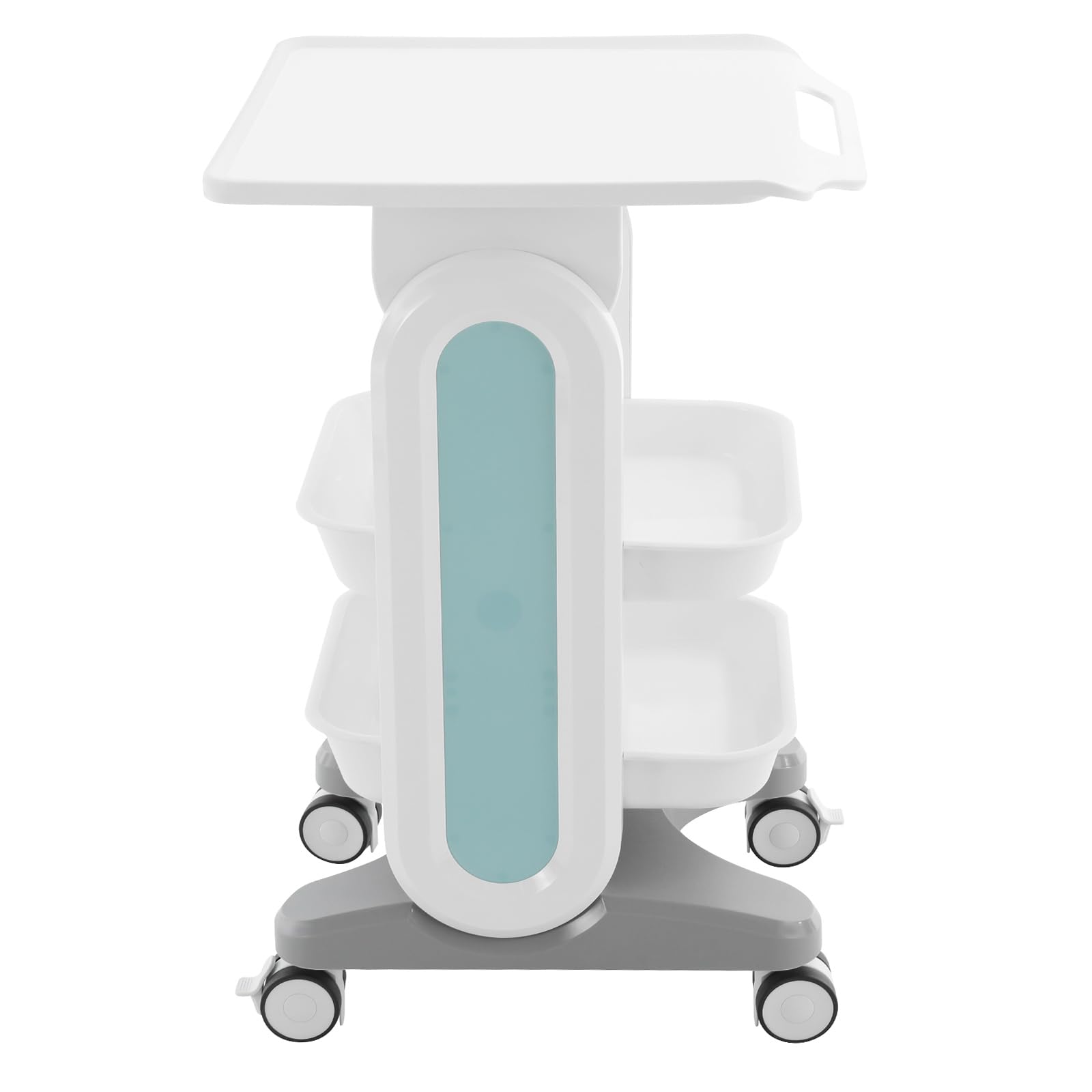 Cochecito médico de laboratorio con palé de dos pisos y 1 estante superior, carrito de laboratorio con ruedas de material ABS, 60 kg, carro médico para laboratorio, clínica, hospital, salón