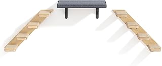 Wall Mounted Cat Climber Set of 3, Cat Wall Climbing System with House, Tunnel, Bridge, Tree, Steps, Scratcher Board & Hammock, Indoor Luxury Cat Shelves