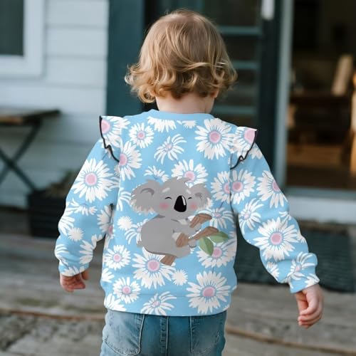 1-8T Girls Winter Sweatshirt Comfortable Long Sleeve Hoodies Pullover Crewneck Tees Tops Machine Washable4