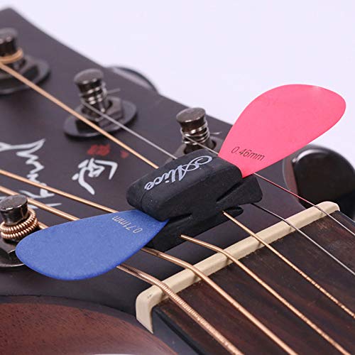 Haiabei 1Pc Black Rubber Guitar Pick Holder Fix On Headstock Cute
